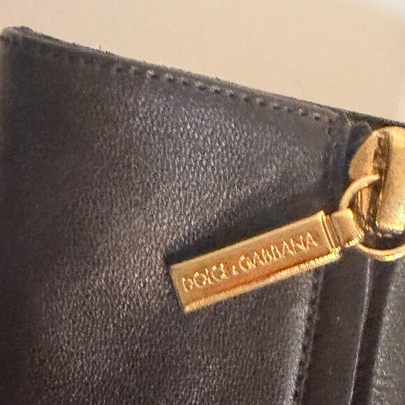 DOLCE & GABBANA CALFSKIN LEATHER ANKLE BOOTIES 38 - Picture 6 of 11